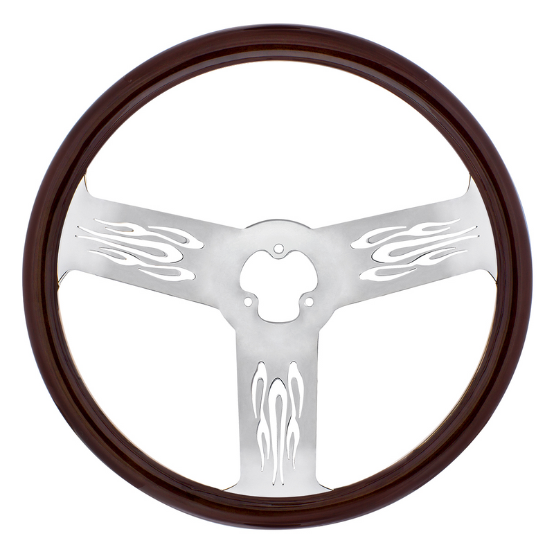 United Pacific 18" Wood Steering Wheel Firestorm 88105