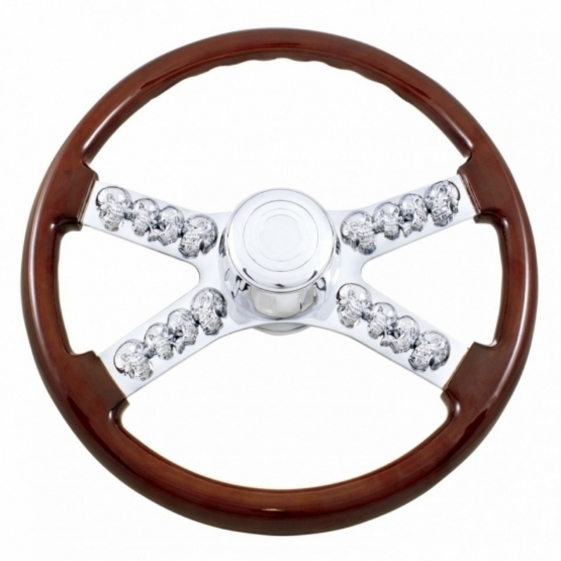 United Pacific 18" Skull Steering Wheel With Hub & Horn Kit International 88127