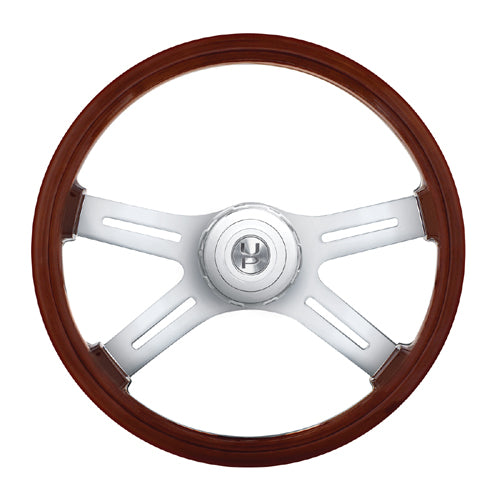 United Pacific 18 inch Chrome Four Spoke Steering Wheel 88136