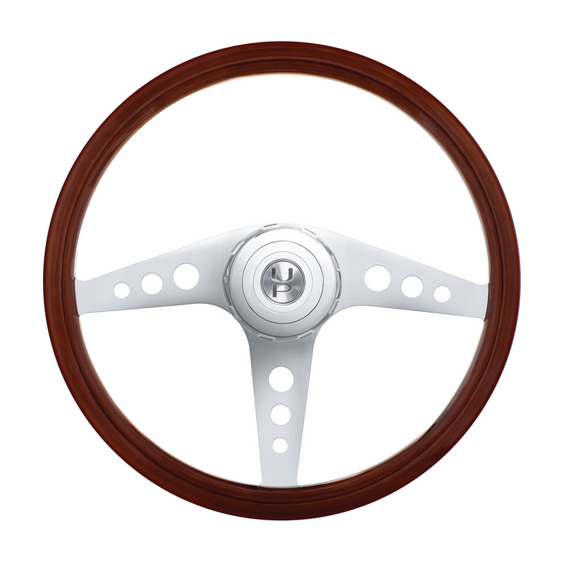 United Pacific 18" Chrome GT Steering Wheel With Hub & Horn Button Kit For Peterbilt (1998-2005) & Kenworth (2001-2002) 88140