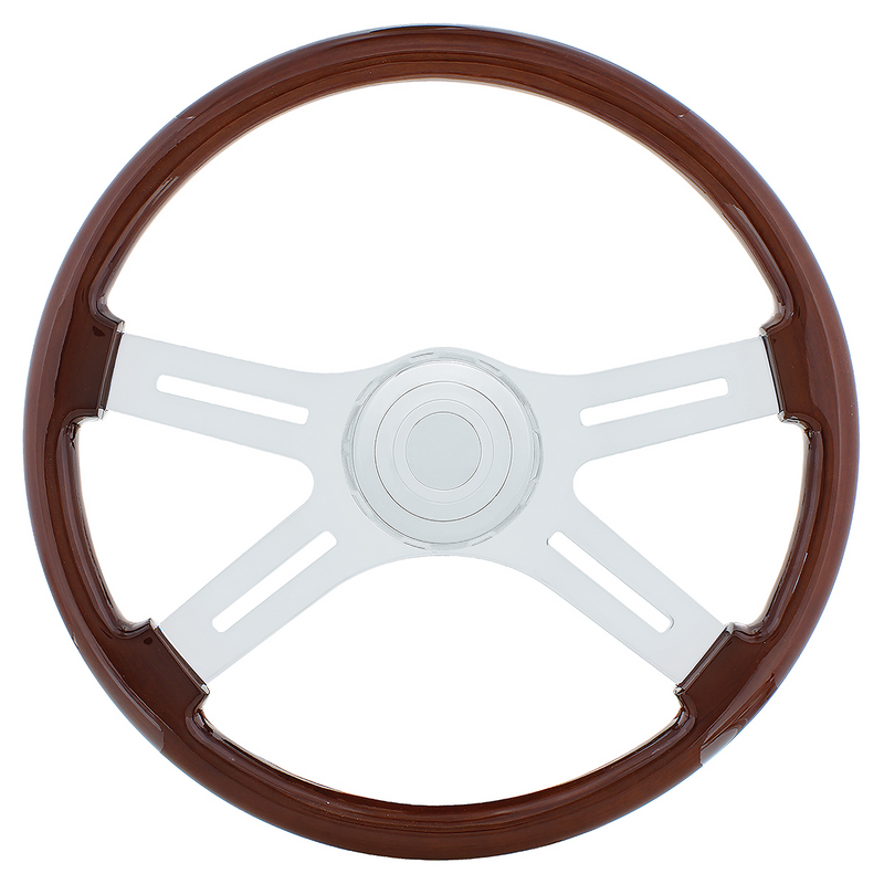 United Pacific 18" 4 Spoke Steering Wheel With Hub & Horn Kit International 88143