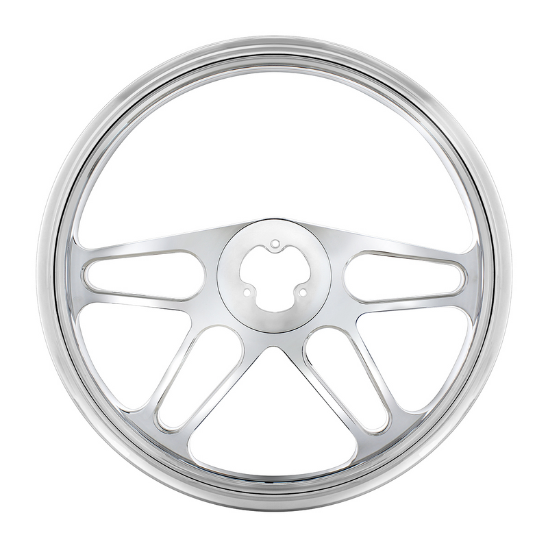 United Pacific 18" Chrome Aluminum "4-Spoke" Style Steering Wheel 88154
