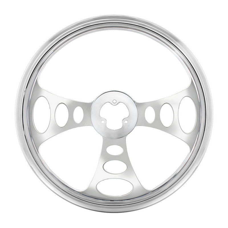United Pacific 18" Chrome Aluminum "Chopper" Style Steering Wheel 88160