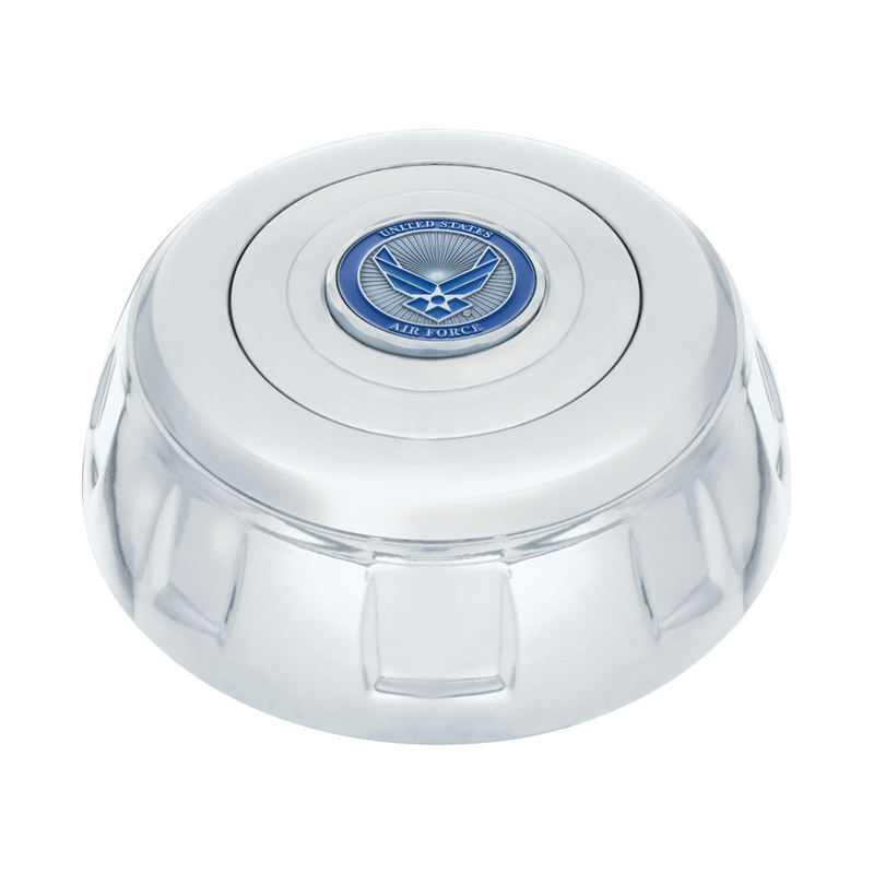 United Pacific Chrome Aluminum Steering Wheel Horn Button With Metal Medallion, US Air Force 88193