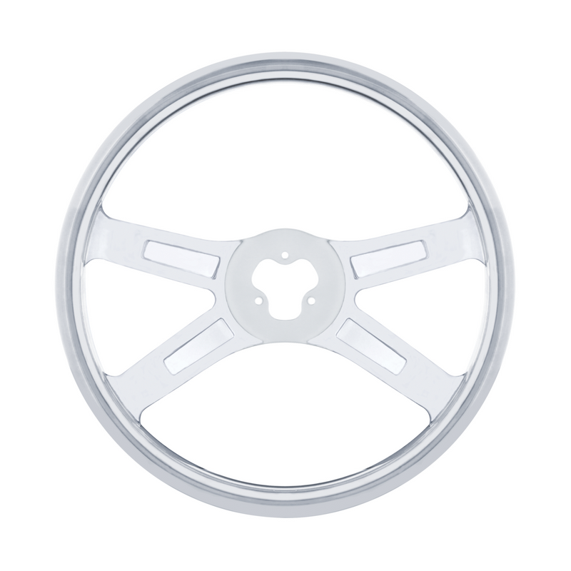 United Pacific 18" Stainless Steel 4 Spoke Steering Wheel 88210
