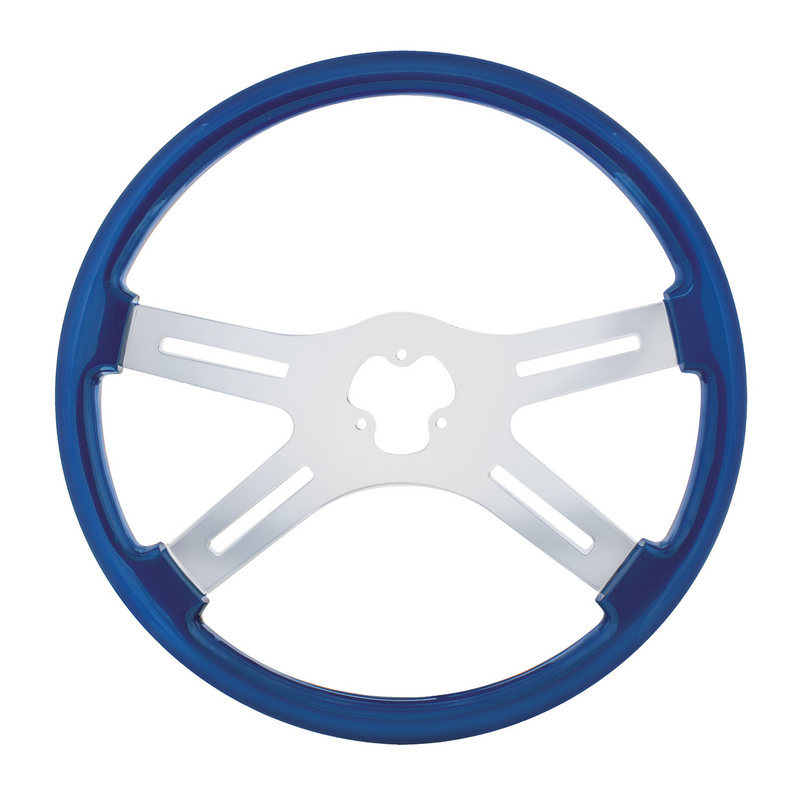 United Pacific 18" Color 4 Spoke Steering Wheel Electric Blue 88224