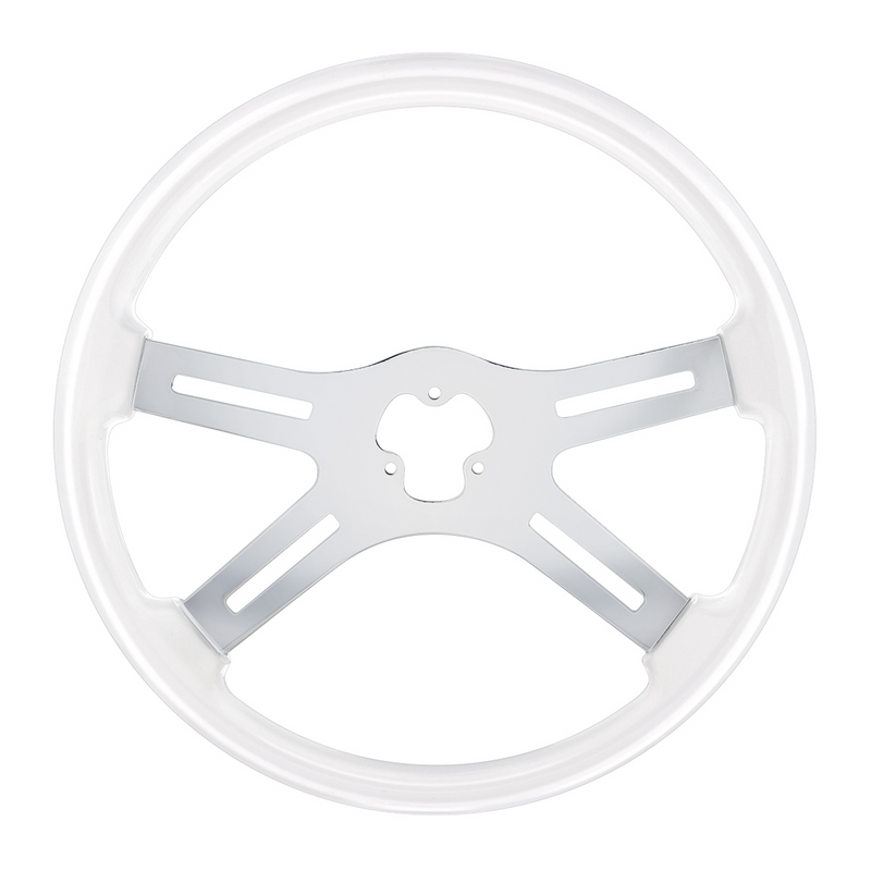 United Pacific 18" Color 4 Spoke Steering Wheel Glacier White 88263