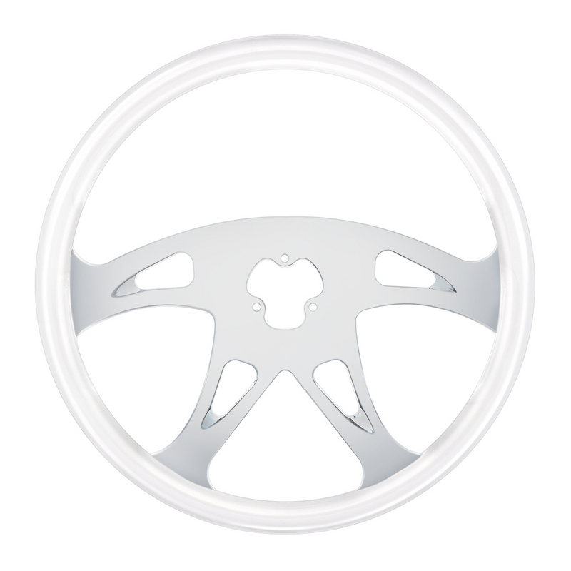 United Pacific 18" Color Boss Steering Wheel Glacier White 88264