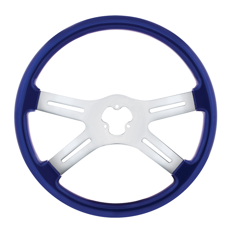 United Pacific 18" Candy Color 4 Spoke Steering Wheel Indigo Blue 88277
