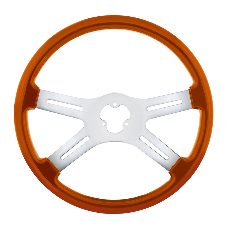 United Pacific 18" Candy Color 4 Spoke Steering Wheel Cadmium Orange 88279