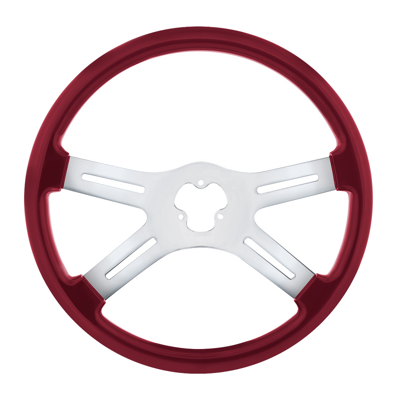 United Pacific 18" Candy Color 4 Spoke Steering Wheel Candy Red 88280