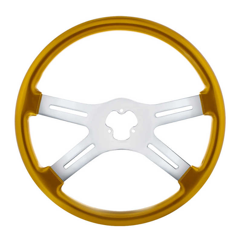 United Pacific 18" Candy Color 4 Spoke Steering Wheel Electric Yellow 88282