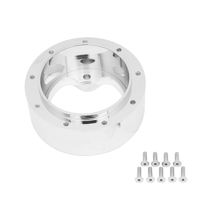 United Pacific Chrome Aluminum 3-Bolt Hub Adapter for 9-Screw Steering Wheel 88305