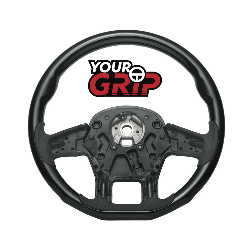 United Pacific 18" YourGrip Wood Candy Color Steering Wheel For 2012-2021 PB 579 & 2013-2021 KW T680-Glossy Black 88336