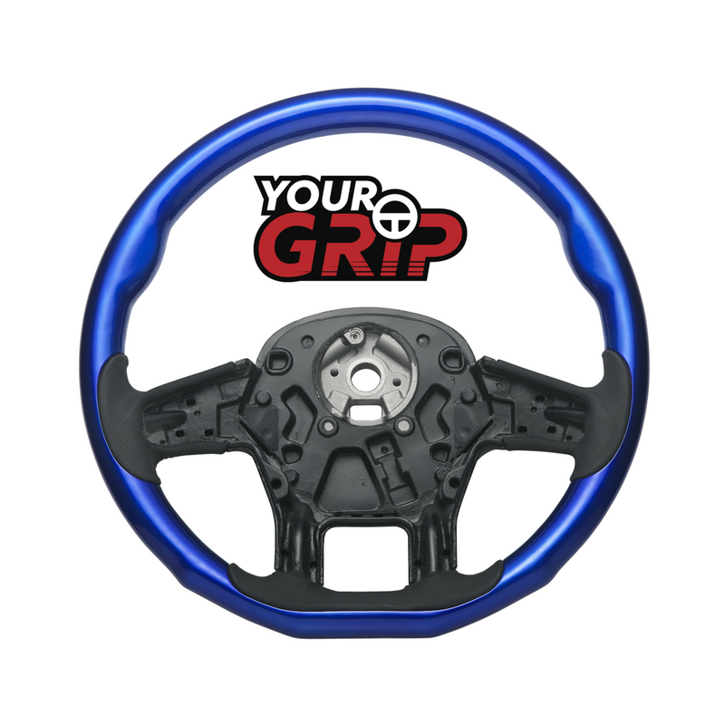 United Pacific 18" YourGrip Wood Candy Color Steering Wheel For 2012-2021 PB 579 & 2013-2021 KW T680-Indigo Blue 88337