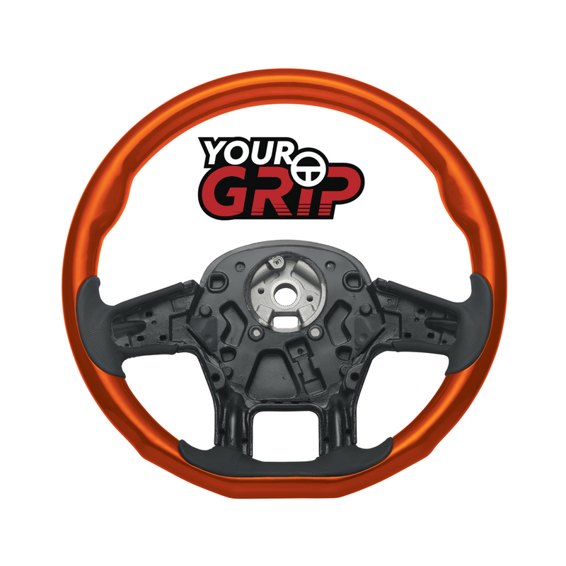 United Pacific 18" YourGrip Wood Candy Color Steering Wheel For 2012-2021 PB 579 & 2013-2021 KW T680-Cadmium Orange 88339