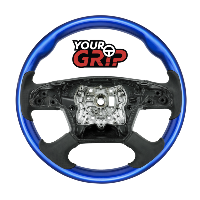 United Pacific 18" YourGrip Wood Candy Color Steering Wheel For 2018-2026 Freightliner Cascadia-Indigo Blue 88397