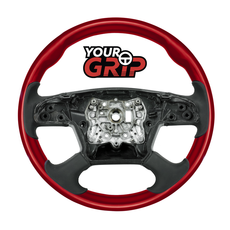 United Pacific 18" YourGrip Wood Candy Color Steering Wheel For 2018-2026 Freightliner Cascadia-Candy Red 88401