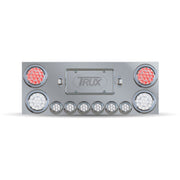 Trux Accessories Stainless Steel Rear Center Panel with 2 x 4" & 6 x 2" Dual Revolution, with 2 x 4" Red & 2 License Light LEDs