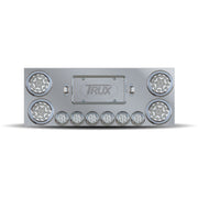 Trux Accessories Stainless Steel Rear Center Panel with 4 x 4", 6 x 2" Dual Revolution (Red/Green) & 2 Purple License Light LEDs