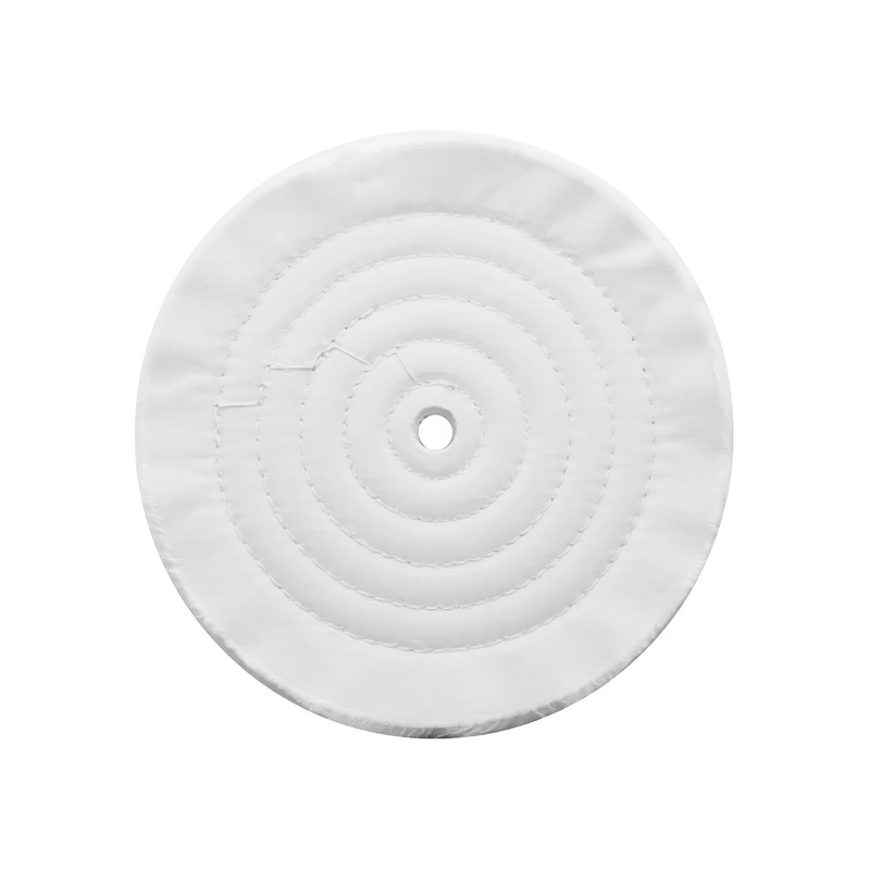 United Pacific 8" White Soft Muslin Buff 1/2" Arbor 90022