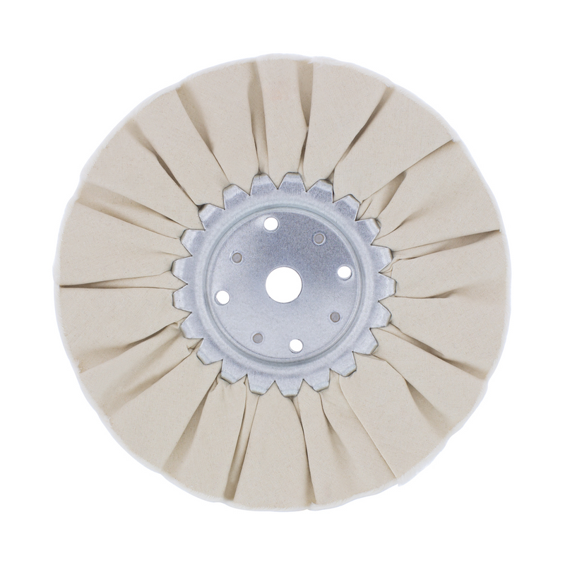 United Pacific 8" White Treated Airway Buff 5/8" & 1/2" Arbor 90024