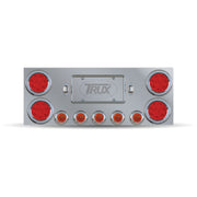 Trux Accessories Stainless Steel Rear Center Panel with 4 X 4 & 5 X 2  Clear & 2 License LEDs