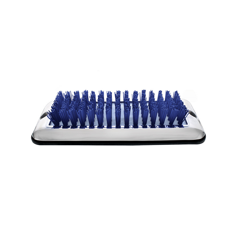 United Pacific Stainless Shoe/Boot Scraper With Nylon Brush Blue Brush 90054