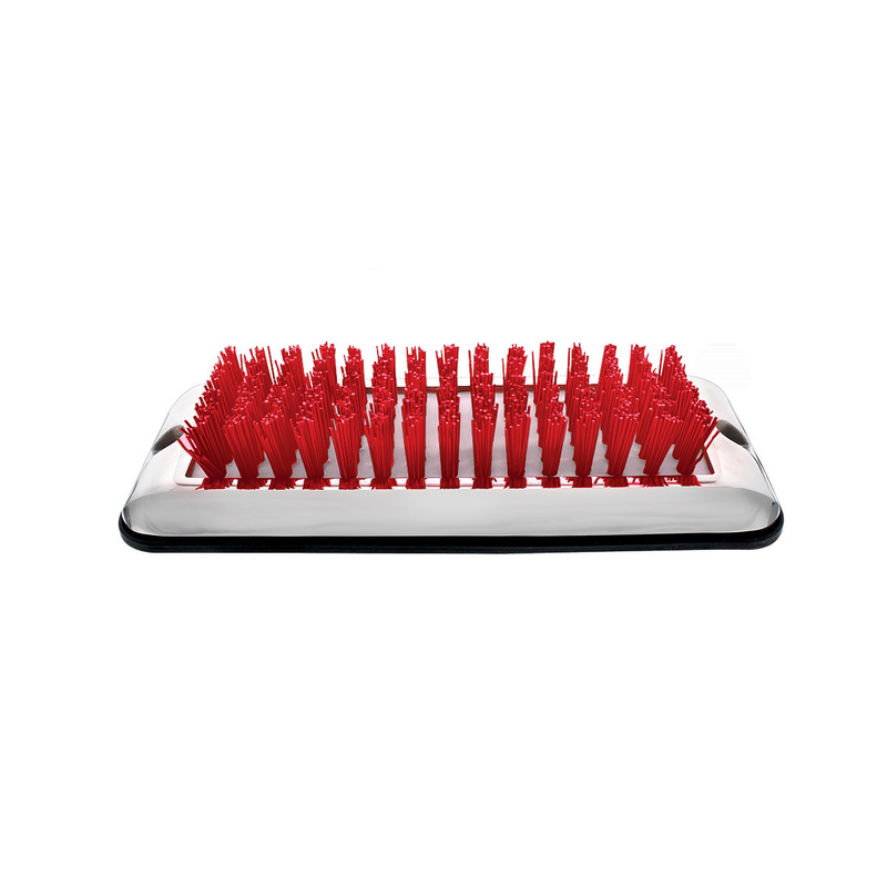 United Pacific Stainless Shoe/Boot Scraper With Nylon Brush Red Brush 90055