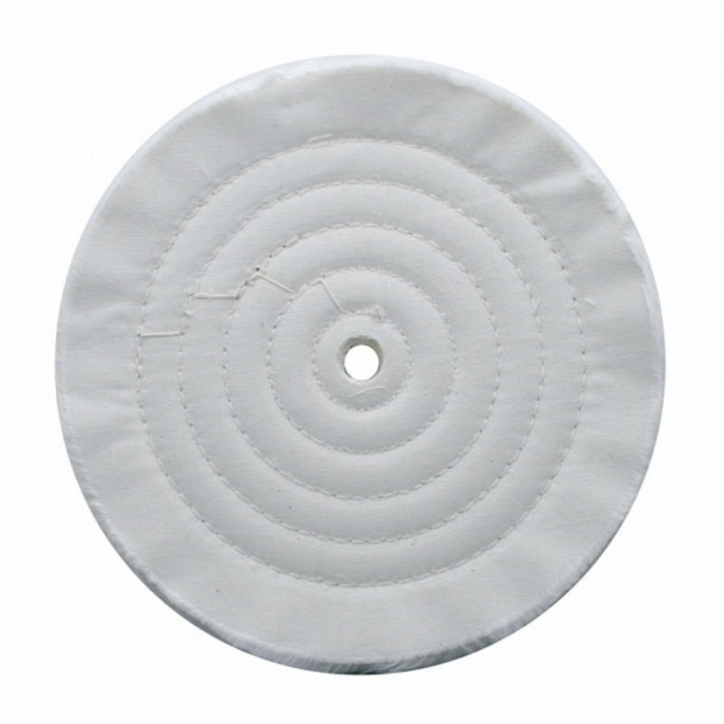 United Pacific 8" White Soft Muslin Buff 1/8" Arbor 90078