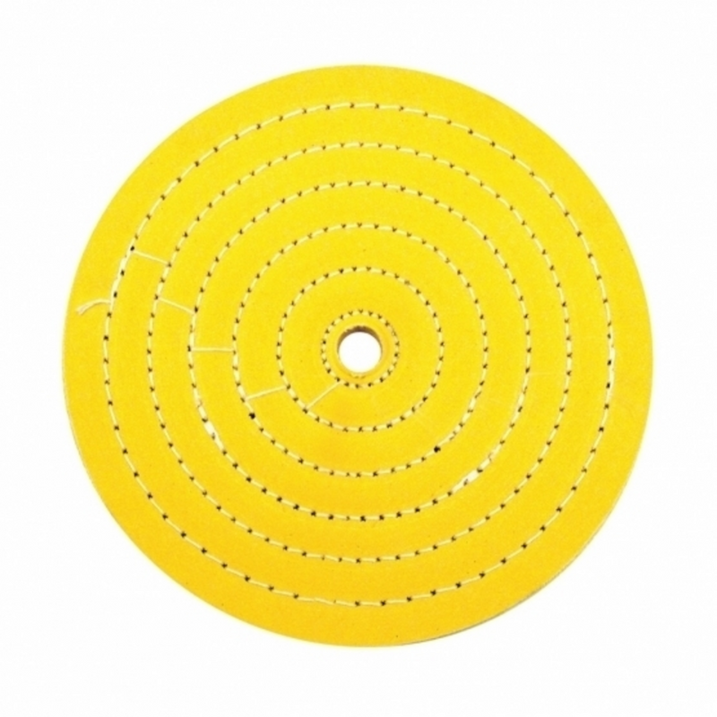 United Pacific 8" Yellow Treated Muslin Buff 5/8" Arbor 90080