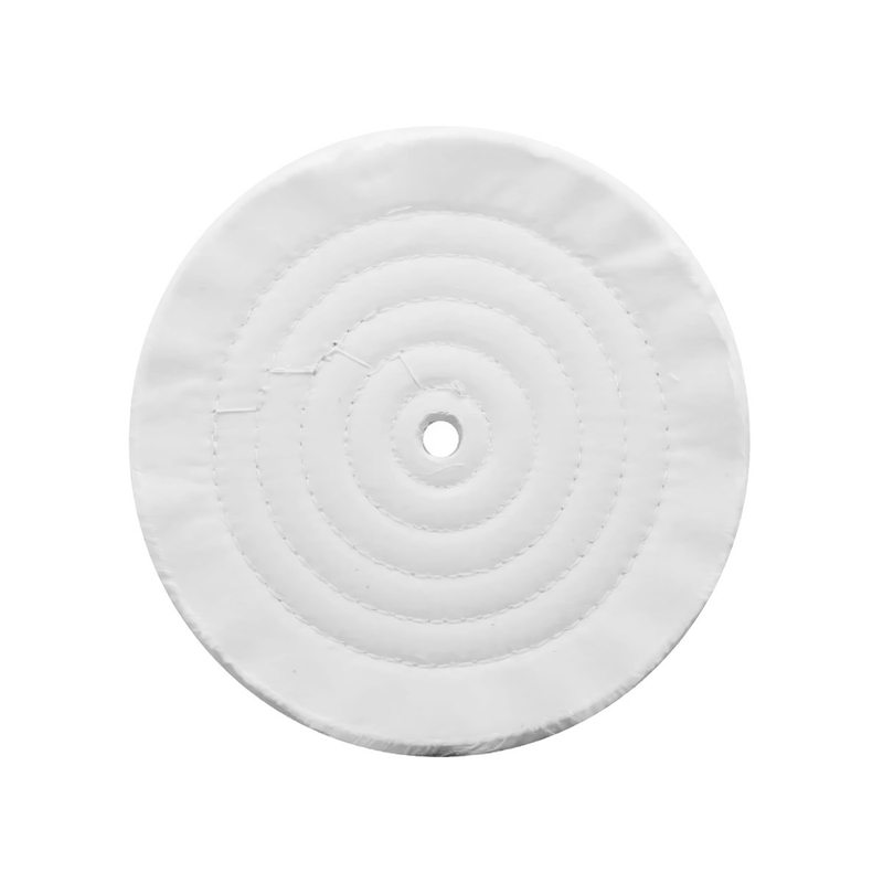 United Pacific 8" White Soft Muslin Buff 5/8" Arbor 90087