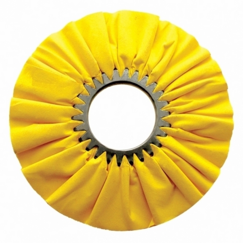 United Pacific 10" Yellow Treated Airway Buff 3" Arbor 90094