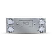 Trux Accessories Stainless Steel Rear Center Panel with 4 x 4" Clear & 2 License Light LEDs