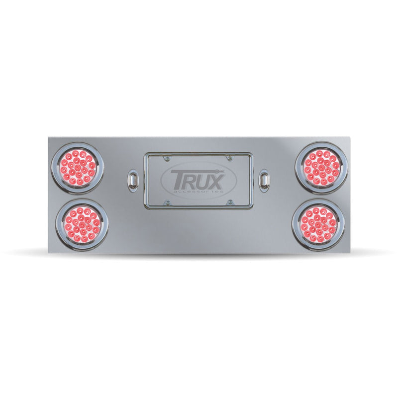 Trux Accessories Rear Center Panel with 2 x 4" (Red & Back-Up), 2 x 4" Clear Red & 2 License Light LEDs