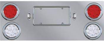 Trux Accessories Rear Center Panel with 2 x 4" (Red & Back-Up), 2 x 4" Clear Red & 2 License Light LEDs