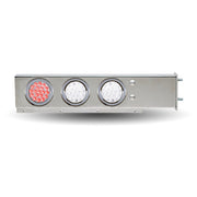 Trux Accessories Mud Flap Hanger with Flat Top & 4 x 4" Dual Revolution, 2 x 4" Clear Red LEDs & Bezels