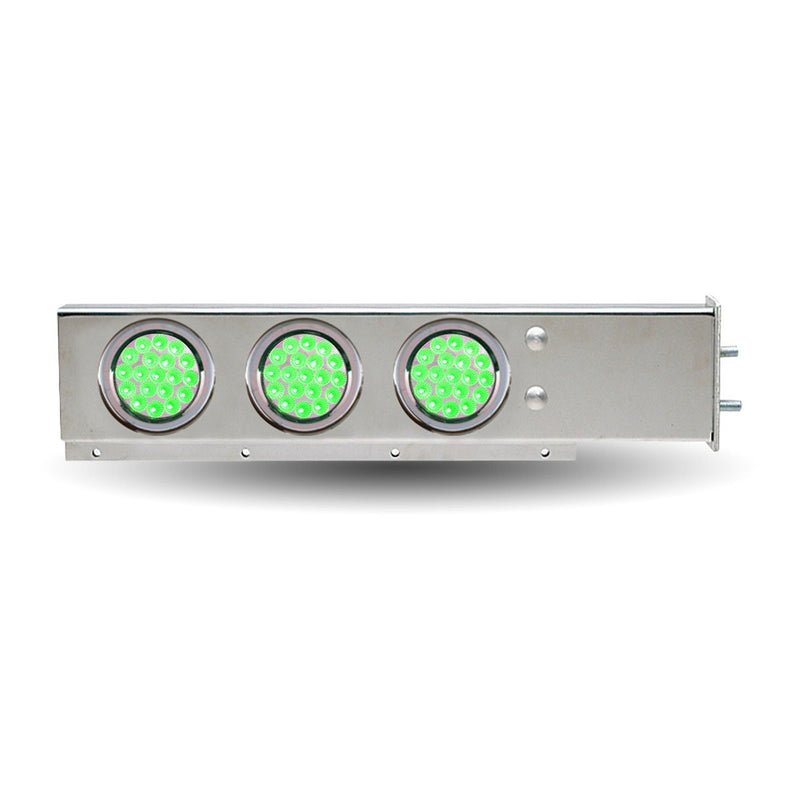 Trux Accessories Mud Flap Hanger with Flat Top  6 x 4" Dual Revolution (Red/Green) LEDs & Bezels
