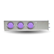 Trux Accessories Mud Flap Hanger with Flat Top  6 x 4" Dual Revolution (Red/Purple) LEDs & Bezels