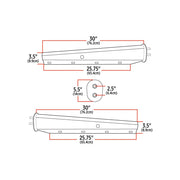Trux Accessories Stainless Steel 30" Mudflap Hanger - 2 1/2" Bolt Spacing