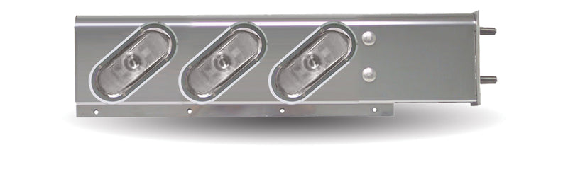 Trux Accessories Mud Flap Hanger with Rounded Top & 6 Oblong Clear LEDs & Bezels