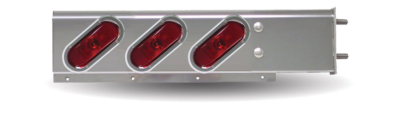 Trux Accessories Mud Flap Hanger with Rounded Top & 6 Oblong LEDs & Bezels