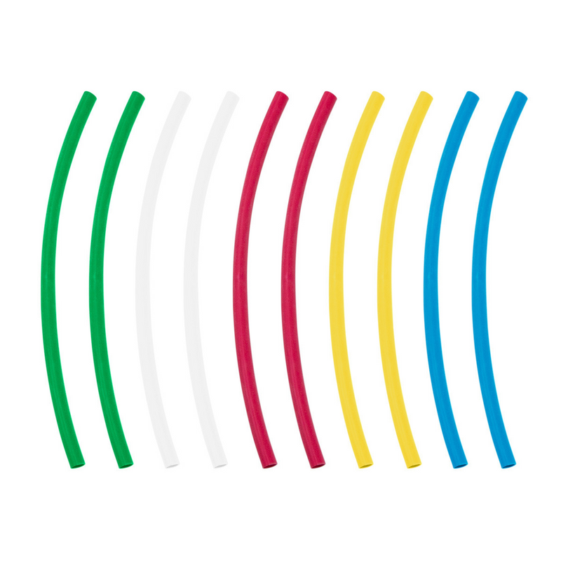 United Pacific Assorted 1/8" Blue,Clear,Green,Red,Yellow Heat Shrink Tubing, 4" Long (10-Pack) 98011