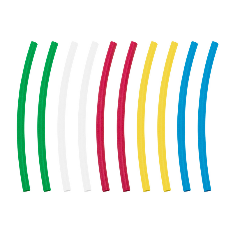 United Pacific Assorted 3/16" Blue,Clear,Green,Red,Yellow Heat Shrink Tubing, 4" Long (10-Pack) 98012