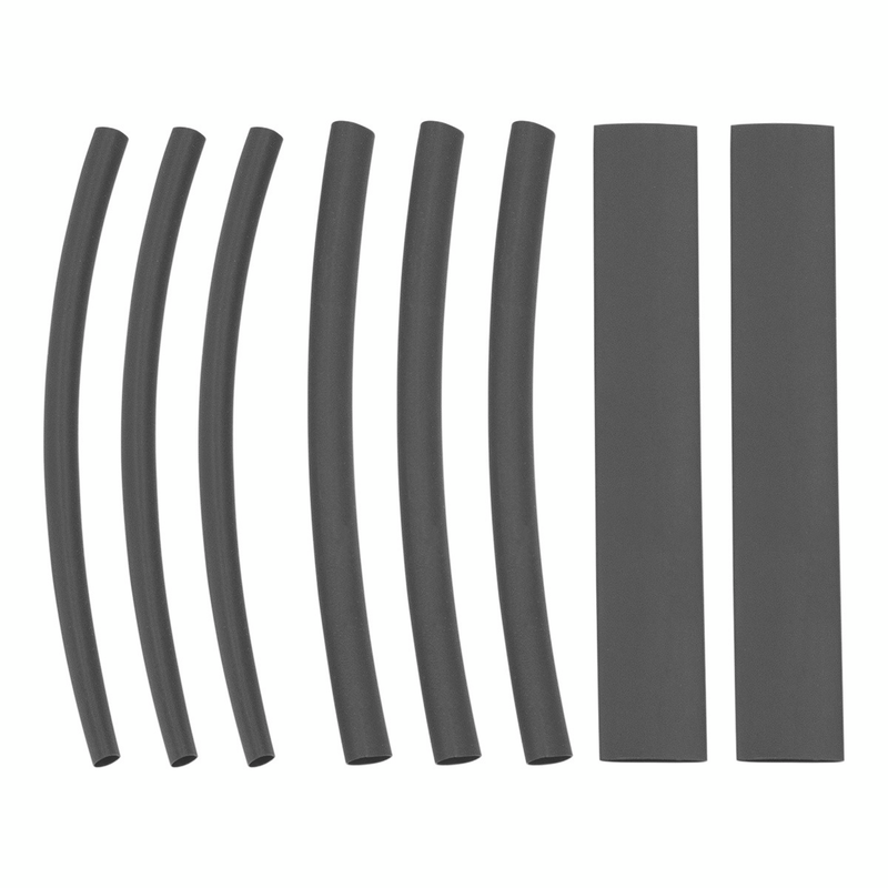 United Pacific Assorted 3/16",1/4",3/8" Black Heat Shrink Tubing, 4" Long (8-Pack) 98019