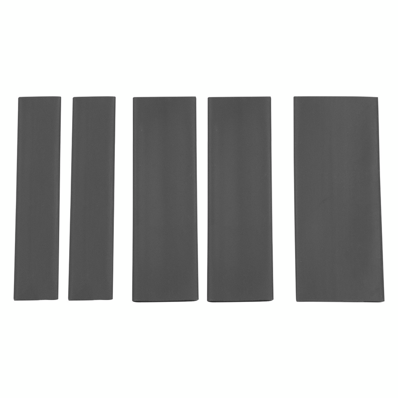 United Pacific Assorted 1/2",3/4",1" Black Heat Shrink Tubing, 4" Long (5-Pack) 98020