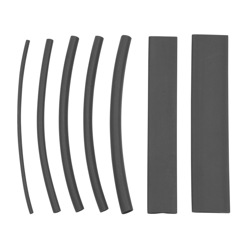 United Pacific Assorted 1/16",1/8",3/16",1/4",3/8",1/2" Black Heat Shrink Tubing, 4" Long (7-Pack) 98021