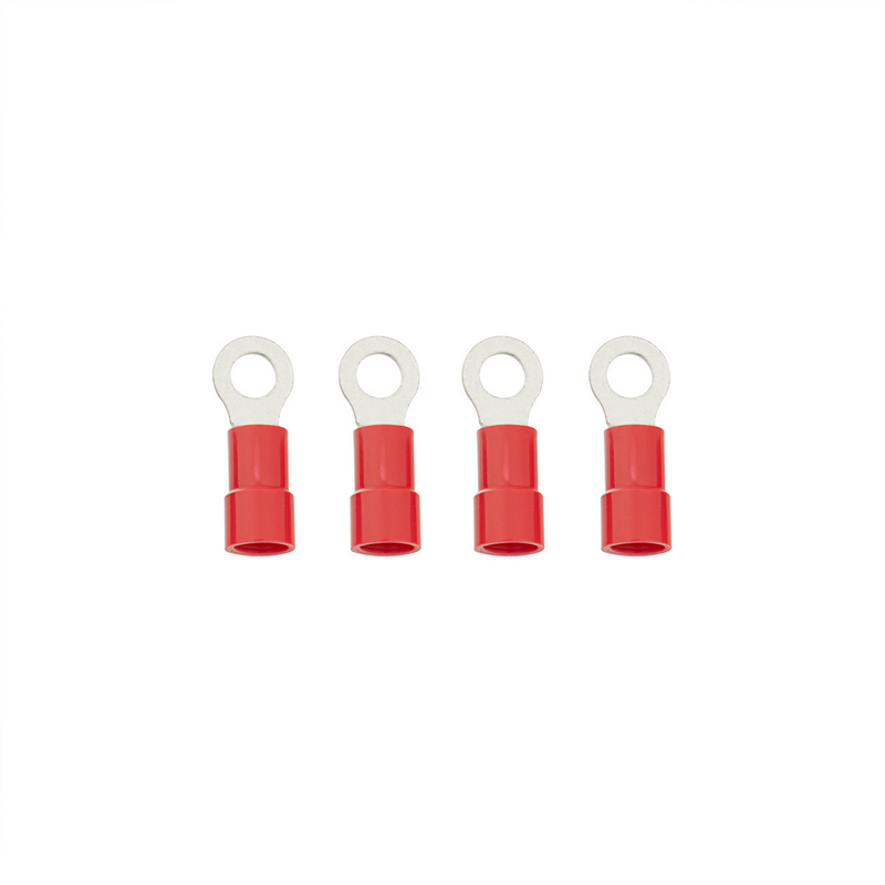 United Pacific 8 AWG 1/4" Stud HD Vinyl Ring Terminal (4-Pack) 98043