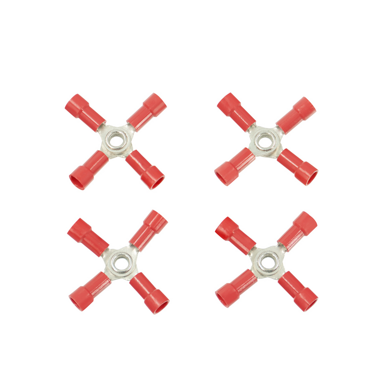 United Pacific 22-18 AWG 4-Way (X) Vinyl Connector (4-Pack) 98051