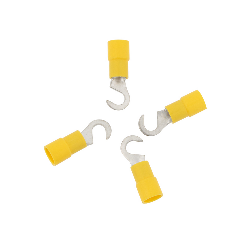 United Pacific 12-10 AWG #10 Stud Vinyl Hook Terminal (4-Pack) 98089